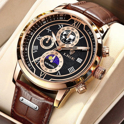 Premium Leather Band Chronograph Watch